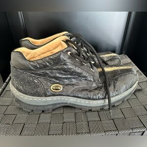 Men’s Los Altos stingray ostrich crocodile handmade black boots shoe 12